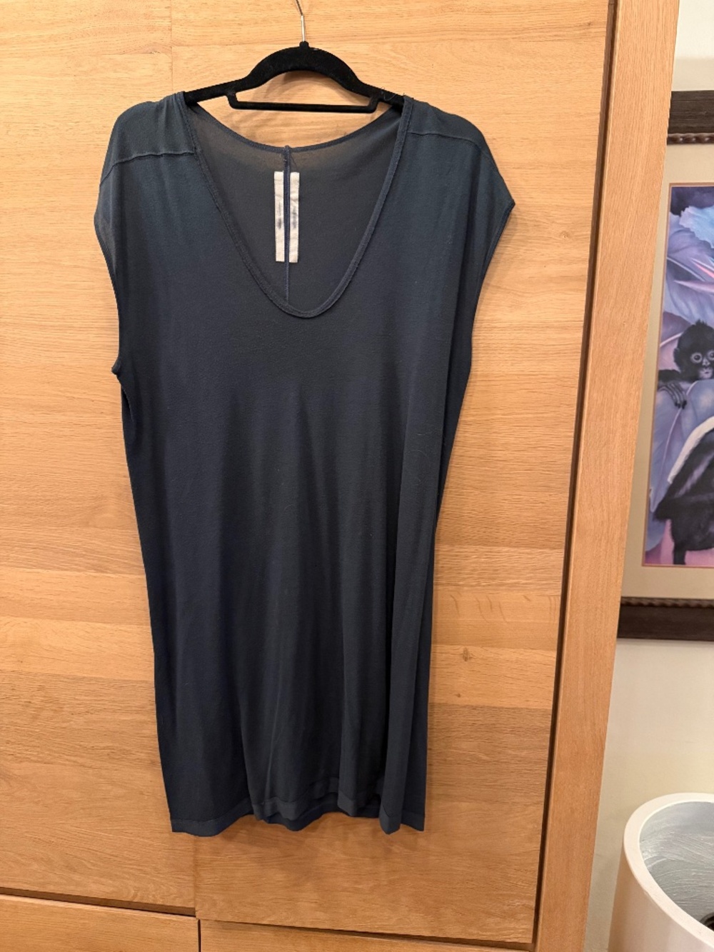 RICK OWENS Charcoal Gray Jersey Tunic Top